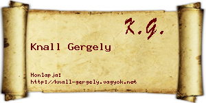 Knall Gergely névjegykártya